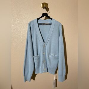 About:Blank Blue V- neck Cardigan Sweater